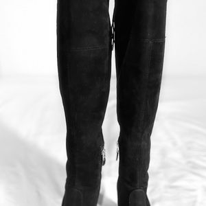 Sam Edelman Black Suede Leather above Knee Boots Size 8.5